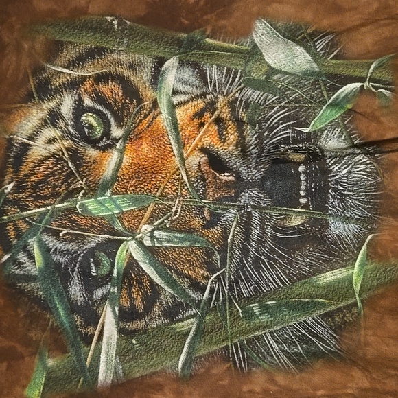 The Mountain Tiger Forrest Nature T Shirt Brown Tie Dye 2xl - Picture 5 of 10